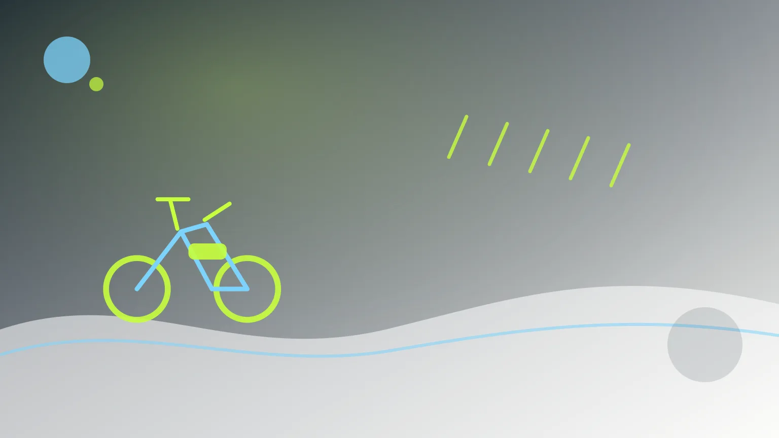Bicicleta elétrica numa rua molhada com luz suave de fim de tarde